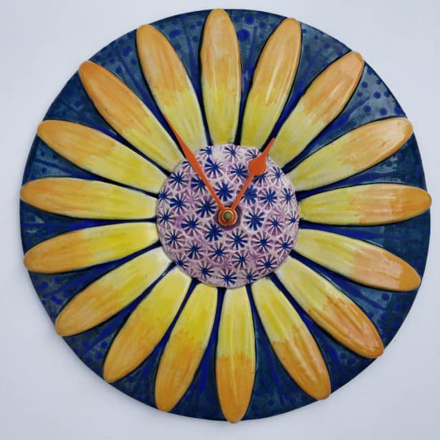 yellow blue clock